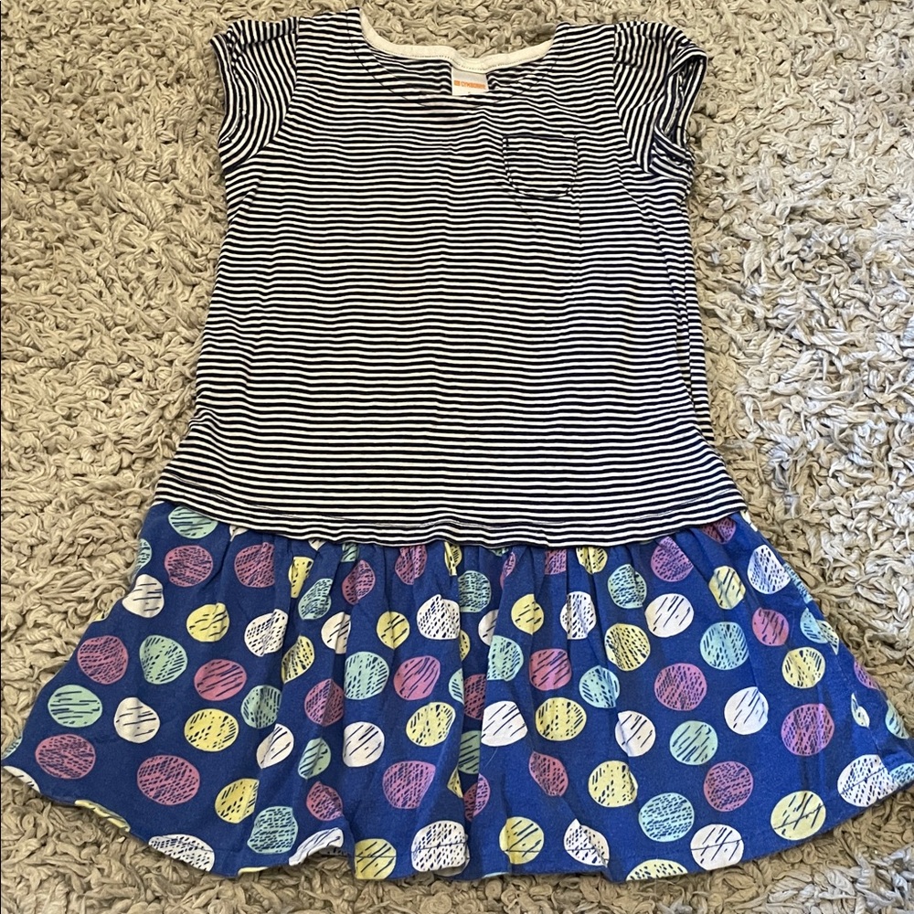 2016 Gymboree Outlet Navy and White Striped Dress, Size 5